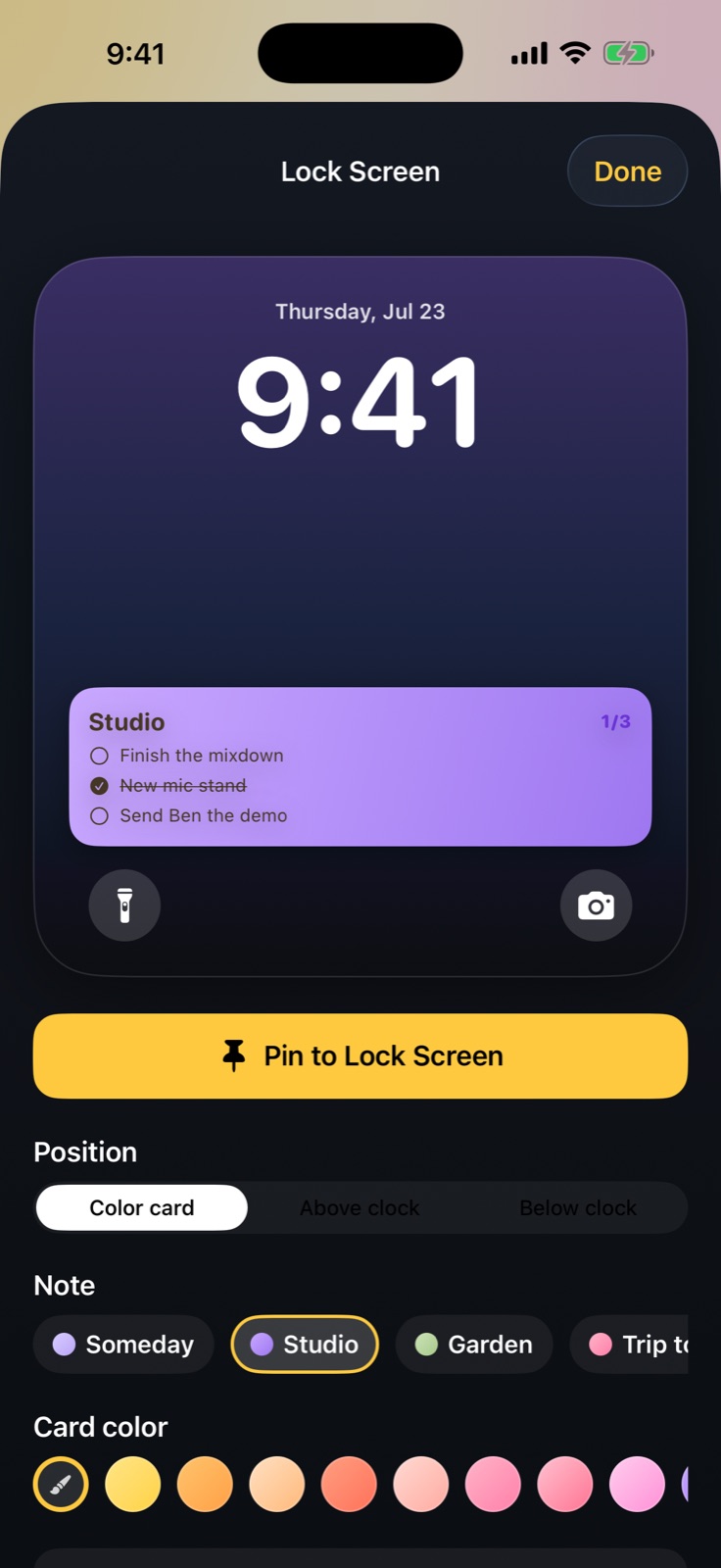 Peel Lock Screen designer